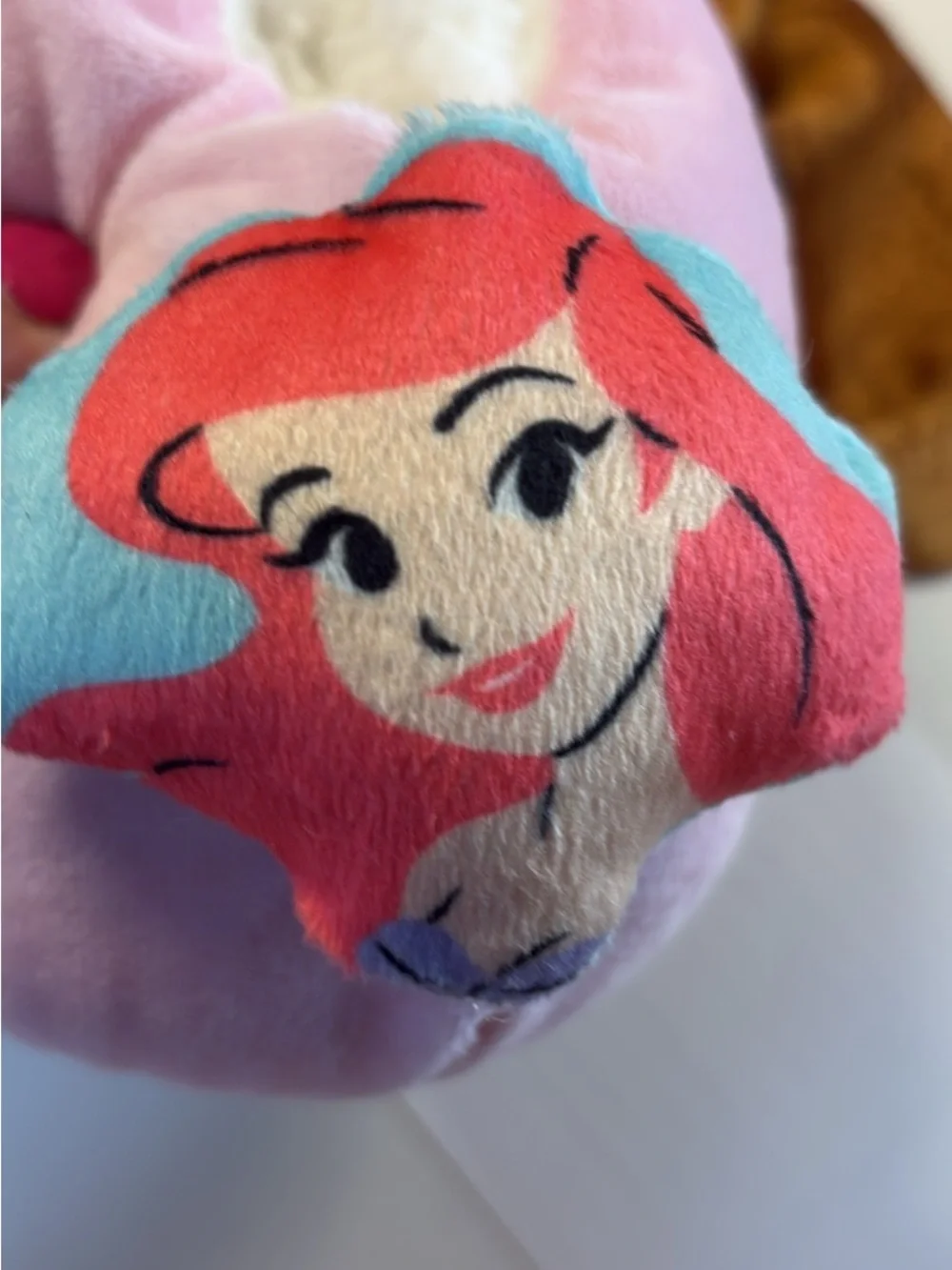 Disney Pink Ariel Plush Slip-On Kids Slippers